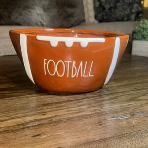 Rae Dunn Artisan Collection Magenta Football Shaped Brown Deep Ceramic Bowl Dish